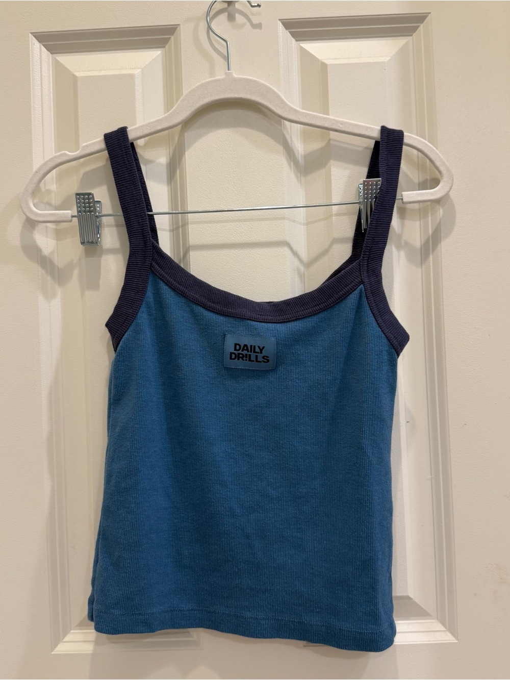 Daily Drills Logo Everyday Tank - Cabana + Navy with Tonal Patch XS/S